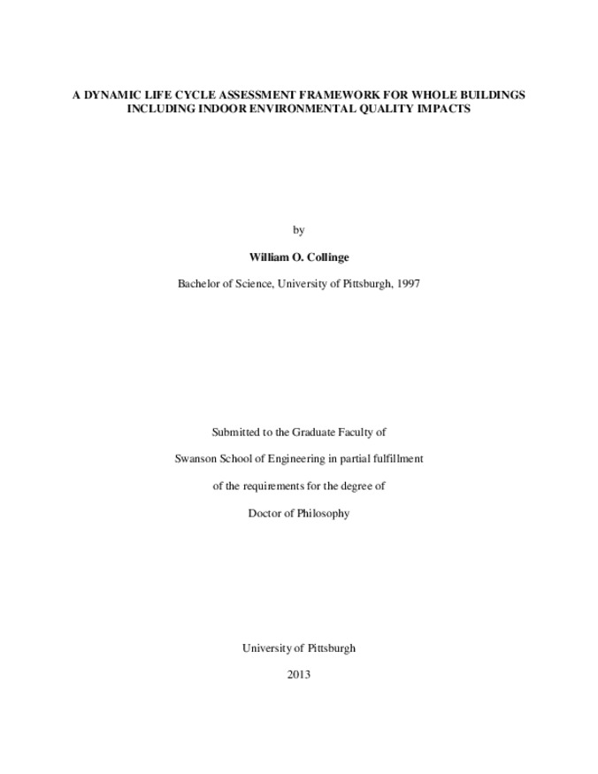 ETD | A dynamic life cycle assessment framework for whole buildings ...